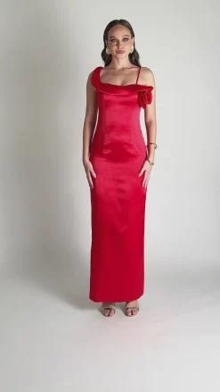 Formal / Prom Dresses | Maxi Dresses<Bariano ADA ROSETTE MAXI BL75D43L RED