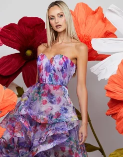 Maxi Dresses | All Dresses<Bariano ADELAIDE STRAPLESS HI LO GOWN B71D16HL