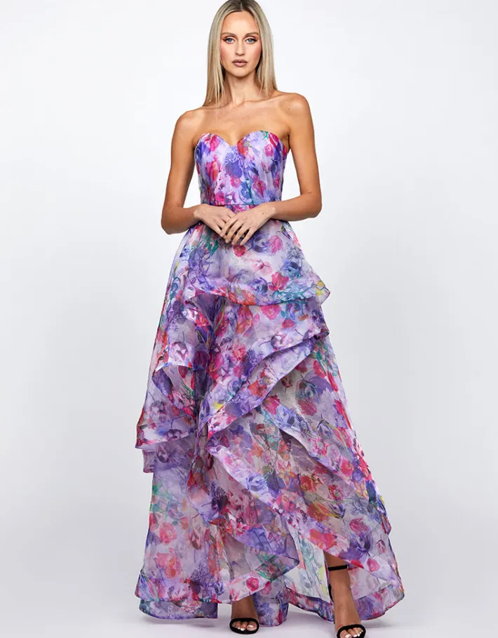 Maxi Dresses | All Dresses<Bariano ADELAIDE STRAPLESS HI LO GOWN B71D16HL