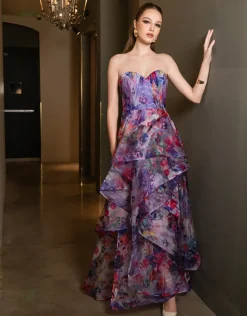Maxi Dresses | All Dresses<Bariano ADELAIDE STRAPLESS HI LO GOWN B71D16HL