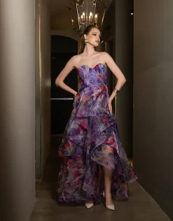 Maxi Dresses | All Dresses<Bariano ADELAIDE STRAPLESS HI LO GOWN B71D16HL