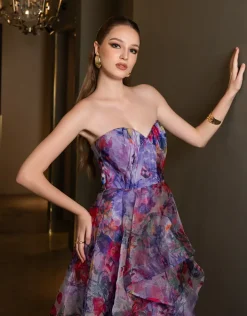 Maxi Dresses | All Dresses<Bariano ADELAIDE STRAPLESS HI LO GOWN B71D16HL