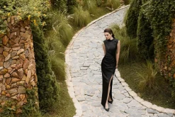 Maxi Dresses | All Dresses<Bariano AINSLEE HIGH NECK DRAPED GOWN B60D06L