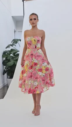 Midi Dresses<Bariano AMANDA STRAPLESS MIDI B74D36S FLORAL MULTI