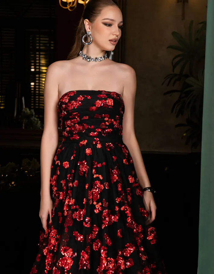 Formal / Prom Dresses | Gowns / Ballgowns<Bariano ANASTASIA STRAPLESS BALL GOWN B64D22L BLACK/RED