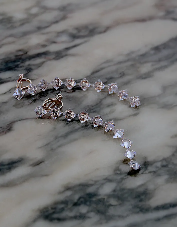 Jewellery<Bariano ANGEL DIAMANTE DANGLE EARRINGS ROSE GOLD