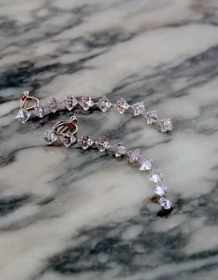 Jewellery<Bariano ANGEL DIAMANTE DANGLE EARRINGS ROSE GOLD