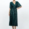 Formal / Prom Dresses | Midi Dresses<Bariano ANGIE FLUTTER SLEEVE MIDI BL73D22S