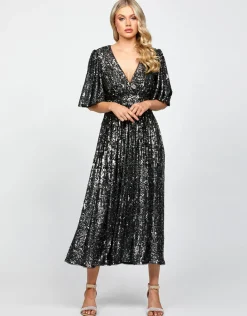 Formal / Prom Dresses | Midi Dresses<Bariano ANGIE FLUTTER SLEEVE MIDI BL73D22S