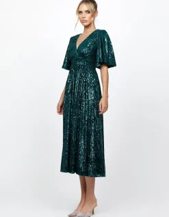 Formal / Prom Dresses | Midi Dresses<Bariano ANGIE FLUTTER SLEEVE MIDI BL73D22S