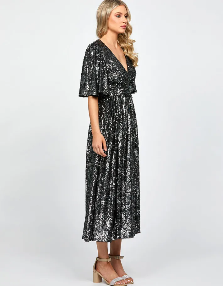 Formal / Prom Dresses | Midi Dresses<Bariano ANGIE FLUTTER SLEEVE MIDI BL73D22S