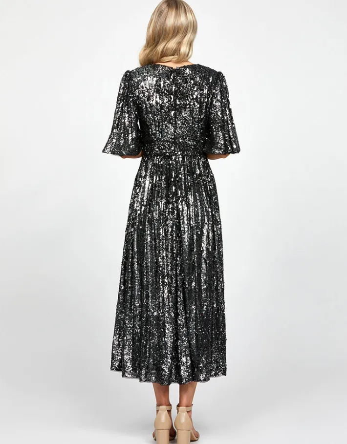 Formal / Prom Dresses | Midi Dresses<Bariano ANGIE FLUTTER SLEEVE MIDI BL73D22S