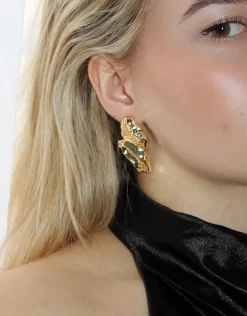 Jewellery<Bariano ARIES TEXTURED STUD EARRINGS GOLD