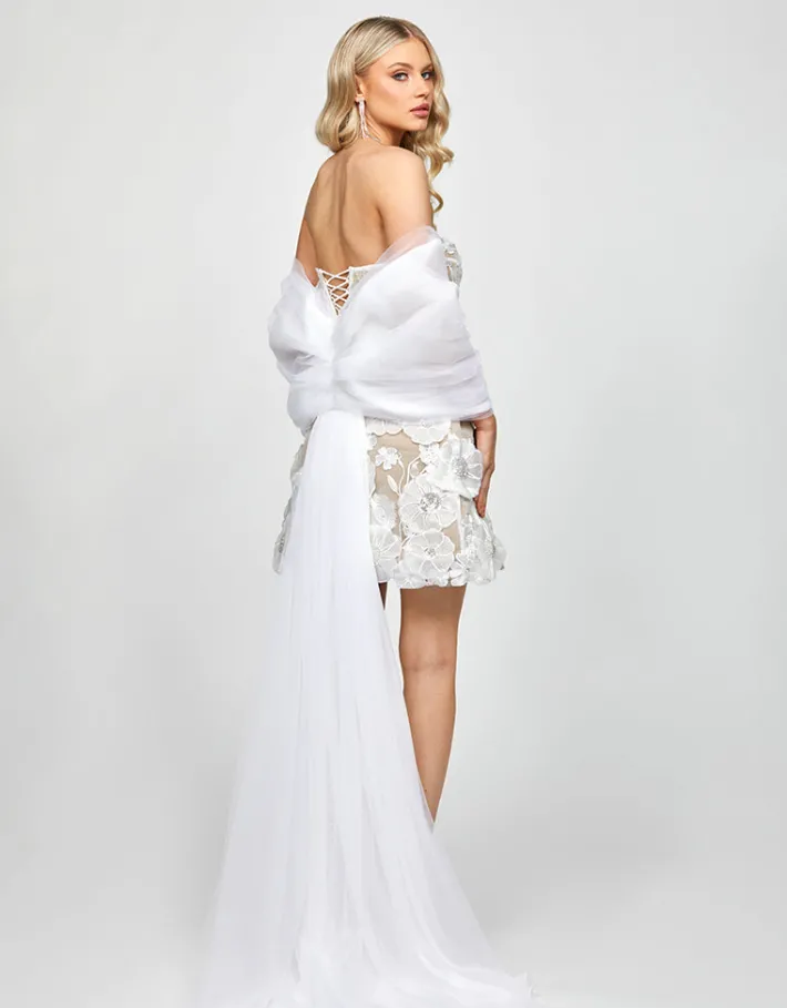 Mini Dresses | All Dresses<Bariano AZARIA 3D FLORAL MINI B73D51S WHITE/NUDE