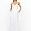 Maxi Dresses | All Dresses<Bariano BEC SEQUIN COWL NECK WRAP GOWN B56D02L WHITE