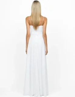 Maxi Dresses | All Dresses<Bariano BEC SEQUIN COWL NECK WRAP GOWN B56D02L WHITE