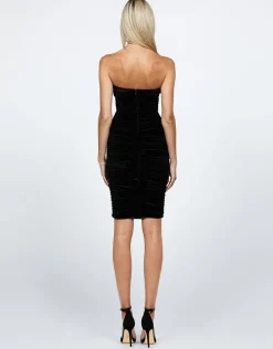 Mini Dresses | All Dresses<Bariano BISOU DIAMANTE RUCHED MINI BL68D19S BLACK