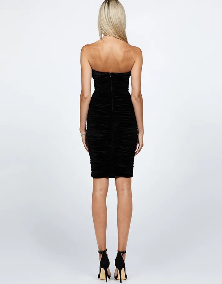 Mini Dresses | All Dresses<Bariano BISOU DIAMANTE RUCHED MINI BL68D19S BLACK