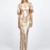 Maxi Dresses | All Dresses<Bariano BREAKAWAY CAPE GOWN B68D47L CARAMEL