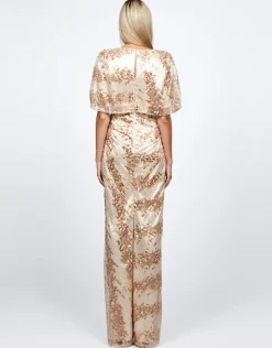 Maxi Dresses | All Dresses<Bariano BREAKAWAY CAPE GOWN B68D47L CARAMEL