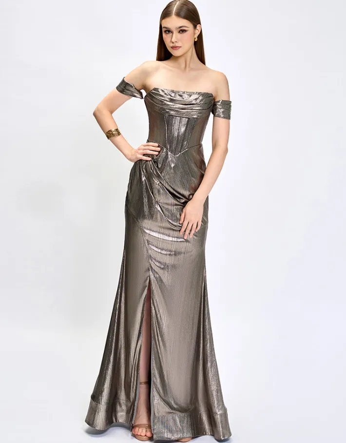 Maxi Dresses<Bariano BRIDIE CORSET DRAPE GOWN B75D21L GOLD
