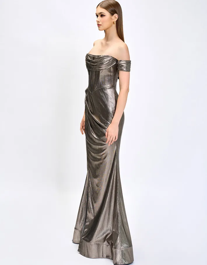 Maxi Dresses<Bariano BRIDIE CORSET DRAPE GOWN B75D21L GOLD