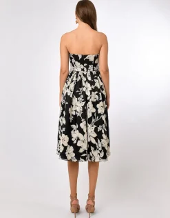 All Dresses | Midi Dresses<Bariano CAMERON STRAPLESS ORGANZA MIDI BL70D29S BLACK/WHITE