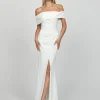 Maxi Dresses | All Dresses<Bariano CANDLELIGHT OFF SHOULDER GOWN B55D16LT WHITE