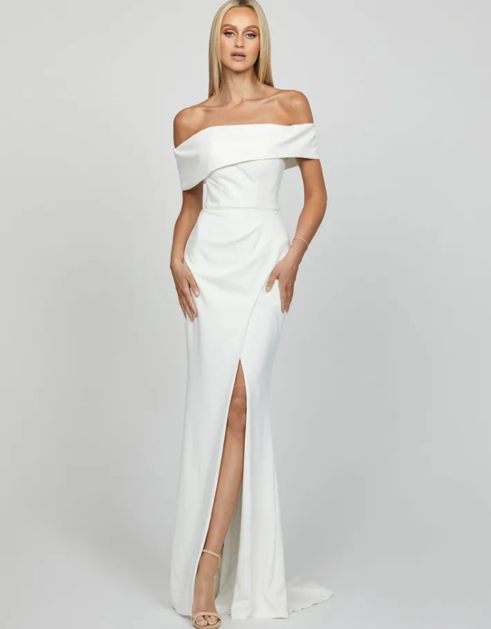 Maxi Dresses | All Dresses<Bariano CANDLELIGHT OFF SHOULDER GOWN B55D16LT WHITE