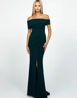 Maxi Dresses | All Dresses<Bariano CANDLELIGHT OFF SHOULDER GOWN B55D16LT EMERALD