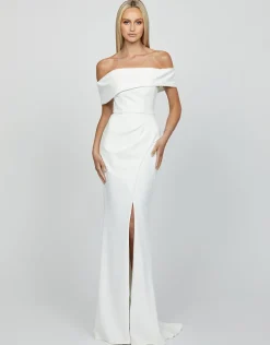 Maxi Dresses | All Dresses<Bariano CANDLELIGHT OFF SHOULDER GOWN B55D16LT WHITE