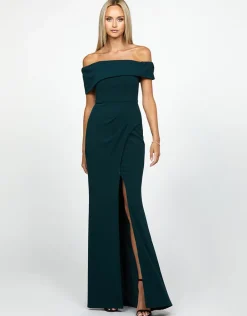 Maxi Dresses | All Dresses<Bariano CANDLELIGHT OFF SHOULDER GOWN B55D16LT EMERALD