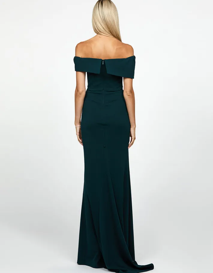 Maxi Dresses | All Dresses<Bariano CANDLELIGHT OFF SHOULDER GOWN B55D16LT EMERALD