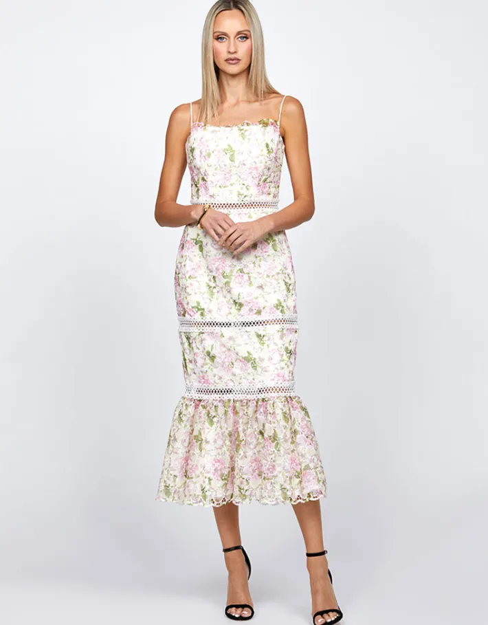 Midi Dresses | All Dresses<Bariano CASSIA FLOUNCE MIDI BL71D11S FLORAL MULTI