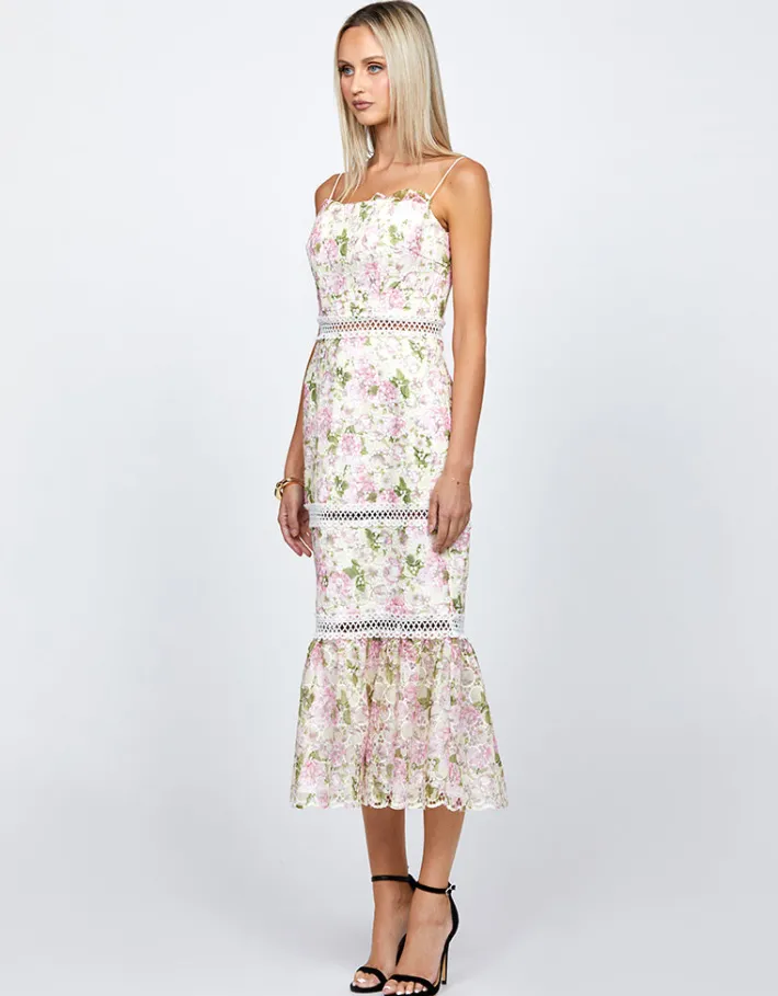 Midi Dresses | All Dresses<Bariano CASSIA FLOUNCE MIDI BL71D11S FLORAL MULTI