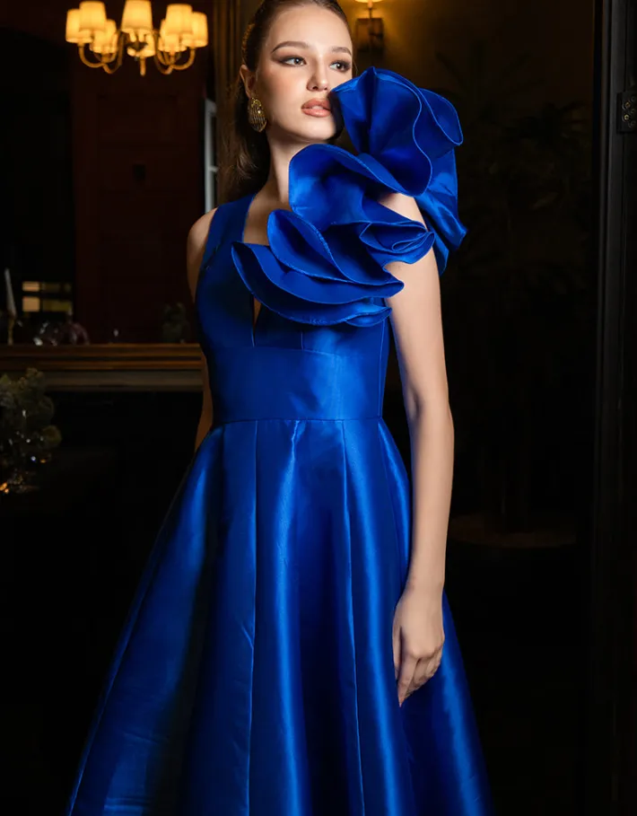 Gowns / Ballgowns | All Dresses<Bariano CECE RUFFLE SHOULDER GOWN B71D04L