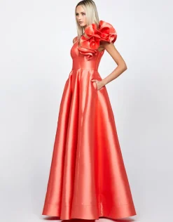 Gowns / Ballgowns | All Dresses<Bariano CECE RUFFLE SHOULDER GOWN B71D04L