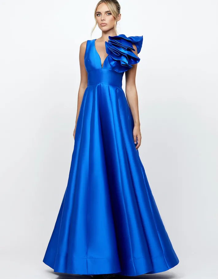 Gowns / Ballgowns | All Dresses<Bariano CECE RUFFLE SHOULDER GOWN B71D04L