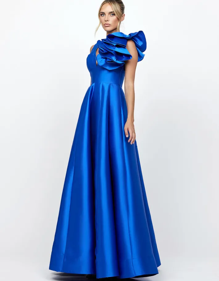 Gowns / Ballgowns | All Dresses<Bariano CECE RUFFLE SHOULDER GOWN B71D04L