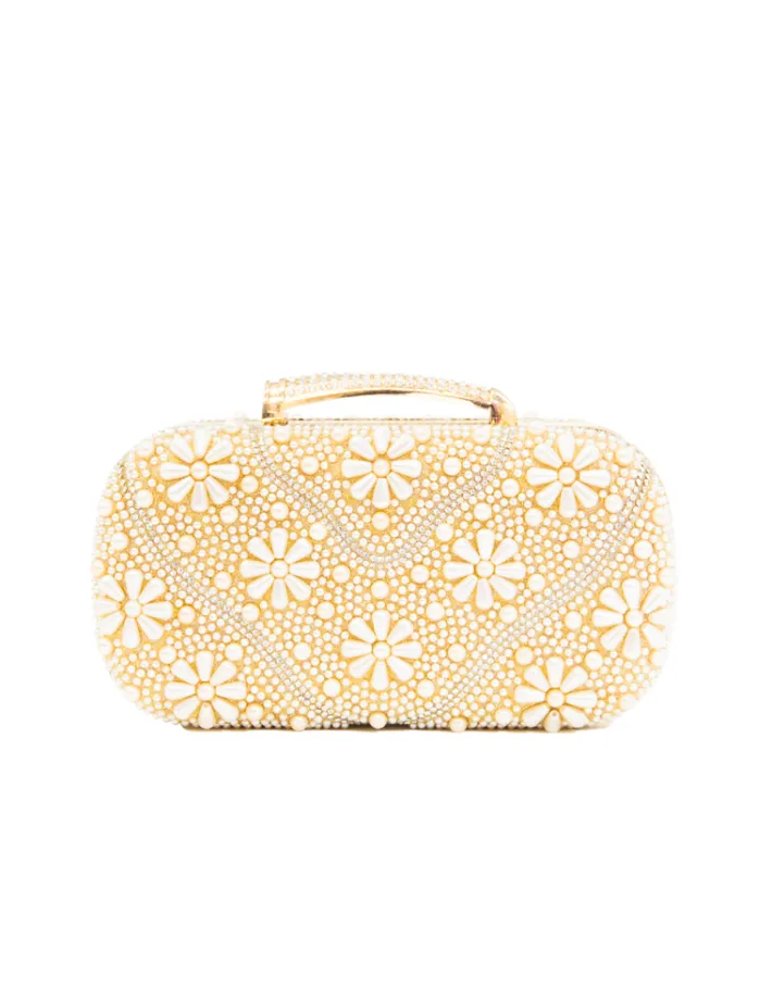 Clutches<Bariano BLOOSOM BEADED CLUTCH J74BG11 CHAMPAGNE