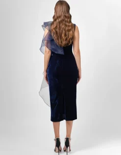 Formal / Prom Dresses | Maxi Dresses<Bariano CHARLIE CASCADING RUFFLE MIDI B75D07S NAVY
