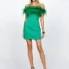 Mini Dresses | All Dresses<Bariano DANICA OFF SHOULDER MINI BL67D26S GREEN