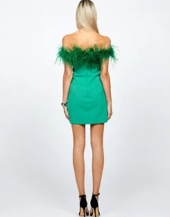 Mini Dresses | All Dresses<Bariano DANICA OFF SHOULDER MINI BL67D26S GREEN
