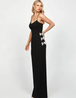 Maxi Dresses | All Dresses<Bariano DERRY SCOOPED BOW GOWN B73D15L BLACK