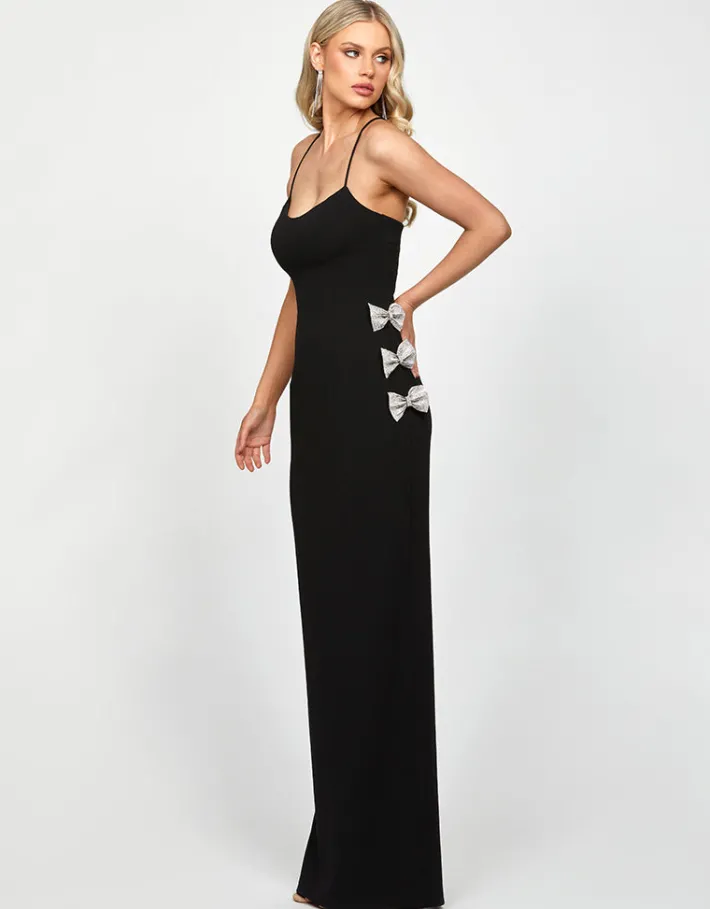 Maxi Dresses | All Dresses<Bariano DERRY SCOOPED BOW GOWN B73D15L BLACK