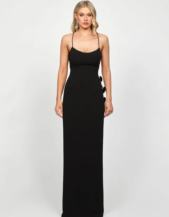 Maxi Dresses | All Dresses<Bariano DERRY SCOOPED BOW GOWN B73D15L BLACK