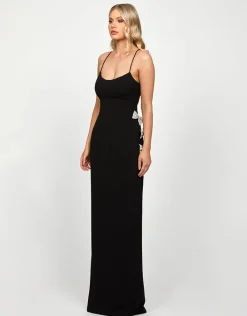 Maxi Dresses | All Dresses<Bariano DERRY SCOOPED BOW GOWN B73D15L BLACK