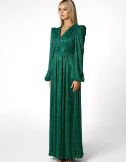 Long Sleeve Dresses | Maxi Dresses<Bariano DOMINIQUE V NECK LONG SLEEVE MAXI BL66D22L EMERALD