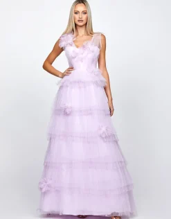 Formal / Prom Dresses | Gowns / Ballgowns<Bariano DOROTHY TIERED GLITTER BALL GOWN B72D19L LILAC