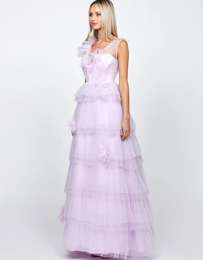 Formal / Prom Dresses | Gowns / Ballgowns<Bariano DOROTHY TIERED GLITTER BALL GOWN B72D19L LILAC